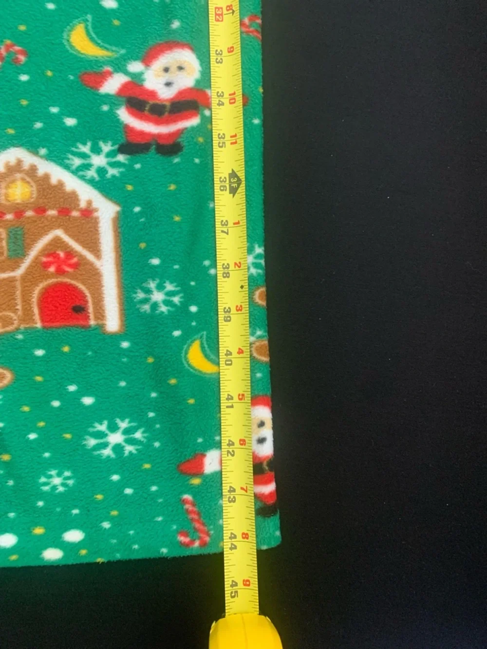 Green Holiday Pajama. 2 Pants with Santa & Gingerbread Print NWOT  1 Lg / 1 Med.